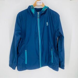 Seattle Mariners Women’s XL Light Zip Up Hooded Windbreaker MLB Genuine Merchand
